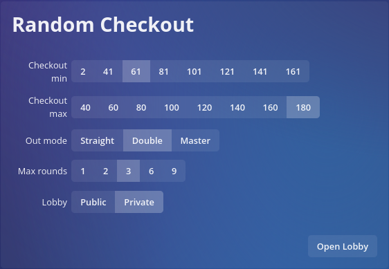 Random Checkout Settings