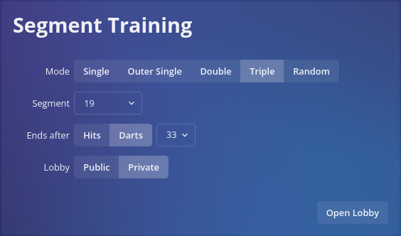 Segment Training Settings